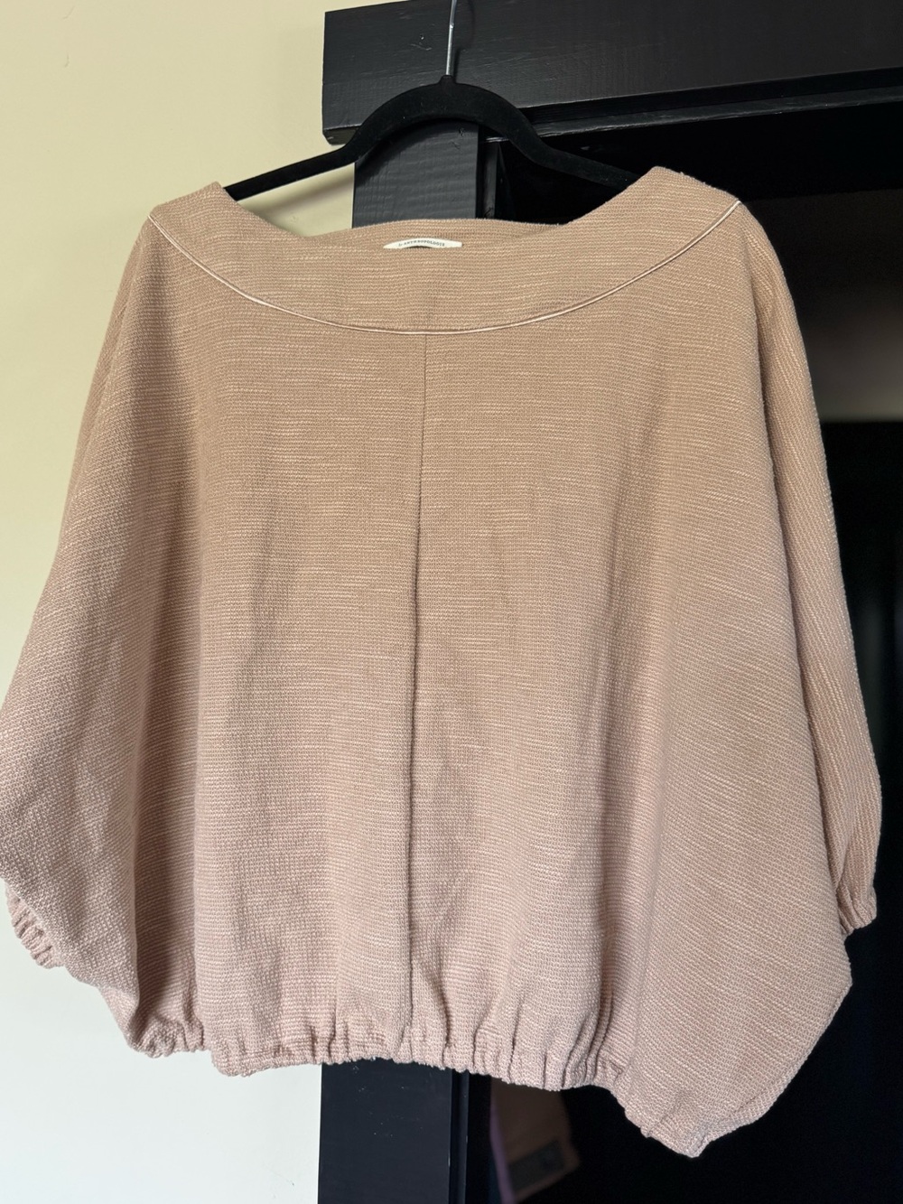 Anthropologie Light Tan Knit Boatneck Pullover
